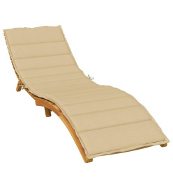 Coussin de chaise longue beige mélangé 200x50x4 cm tissu