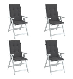 Coussins de chaise à dossier haut lot de 4 anthracite mélangé