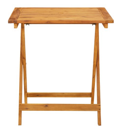 Ensemble de bistro 3 pcs motif de feuilles tissu et bois massif