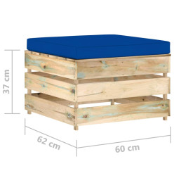 Pouf sectionnel avec coussin Bois imprégné de vert