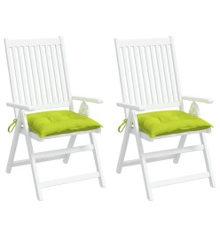 Coussins de chaise lot de 2 vert brillant 50x50x7 cm