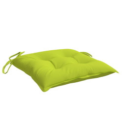 Coussins de chaise lot de 2 vert brillant 50x50x7 cm