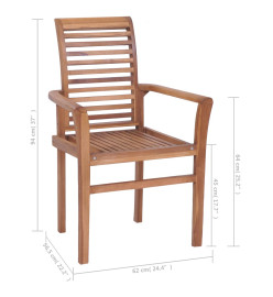 Chaises à dîner 4 pcs avec coussins taupe Bois de teck solide