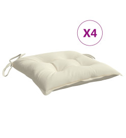 Coussins de chaise lot de 4 blanc crème 50x50x7 cm tissu oxford