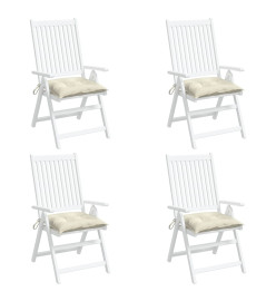 Coussins de chaise lot de 4 blanc crème 50x50x7 cm tissu oxford