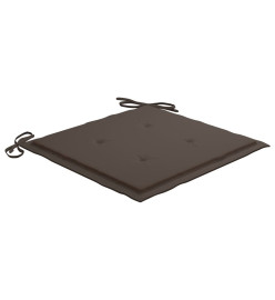 Chaises à dîner 8 pcs avec coussins taupe Bois de teck solide