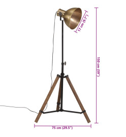 Lampadaire 25 W laiton antique 75x75x90-150 cm E27