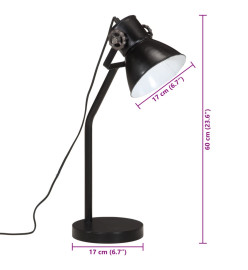 Lampe de bureau 25 W noir 17x17x60 cm E27