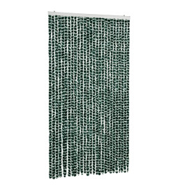 Rideau anti-mouches vert et blanc 118x220 cm chenille