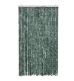 Rideau anti-mouches vert et blanc 118x220 cm chenille