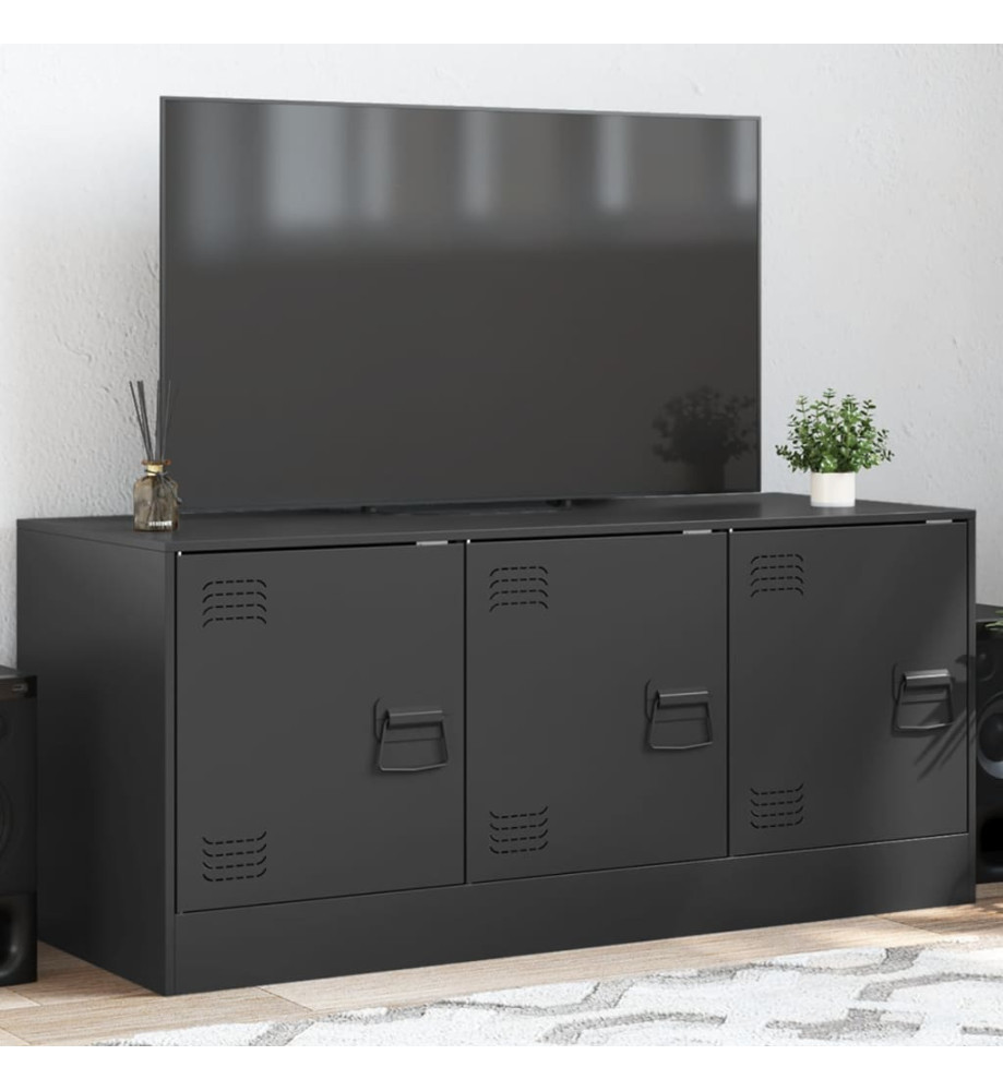 Meuble TV noir 99x39x44 cm acier