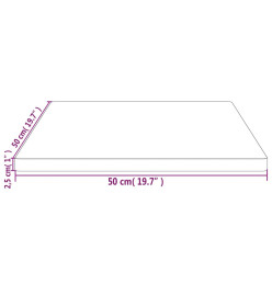 Dessus de table blanc 50x50x2,5 cm bois de pin massif