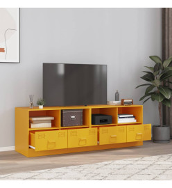 Meubles TV 2 pcs jaune moutarde 67x39x44 cm acier