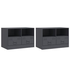 Meubles TV 2 pcs anthracite 67x39x44 cm acier