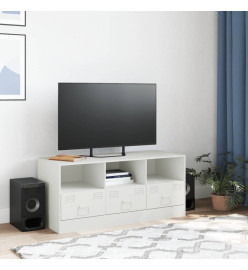 Meuble TV blanc 99x39x44 cm acier