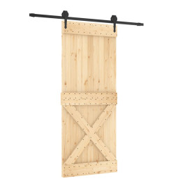 Porte coulissante et kit de quincaillerie 85x210 cm pin massif