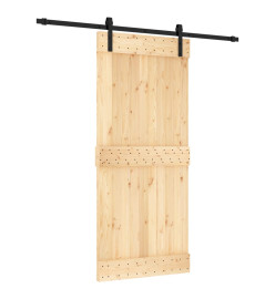 Porte coulissante et kit de quincaillerie 90x210 cm pin massif