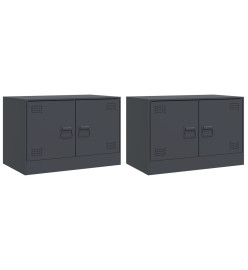 Meubles TV 2 pcs anthracite 67x39x44 cm acier