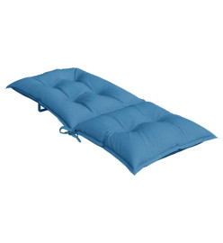 Coussins de chaise à dossier haut lot de 6 bleu mélangé tissu