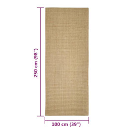 Tapis en sisal pour griffoir 100x250 cm