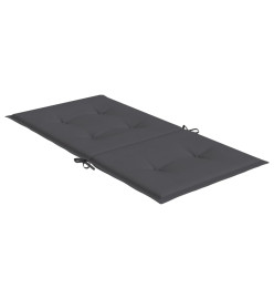 Coussins de chaise de jardin à dossier bas lot de 6 anthracite