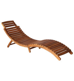 Chaises longues 2 pcs avec table et coussins Acacia solide