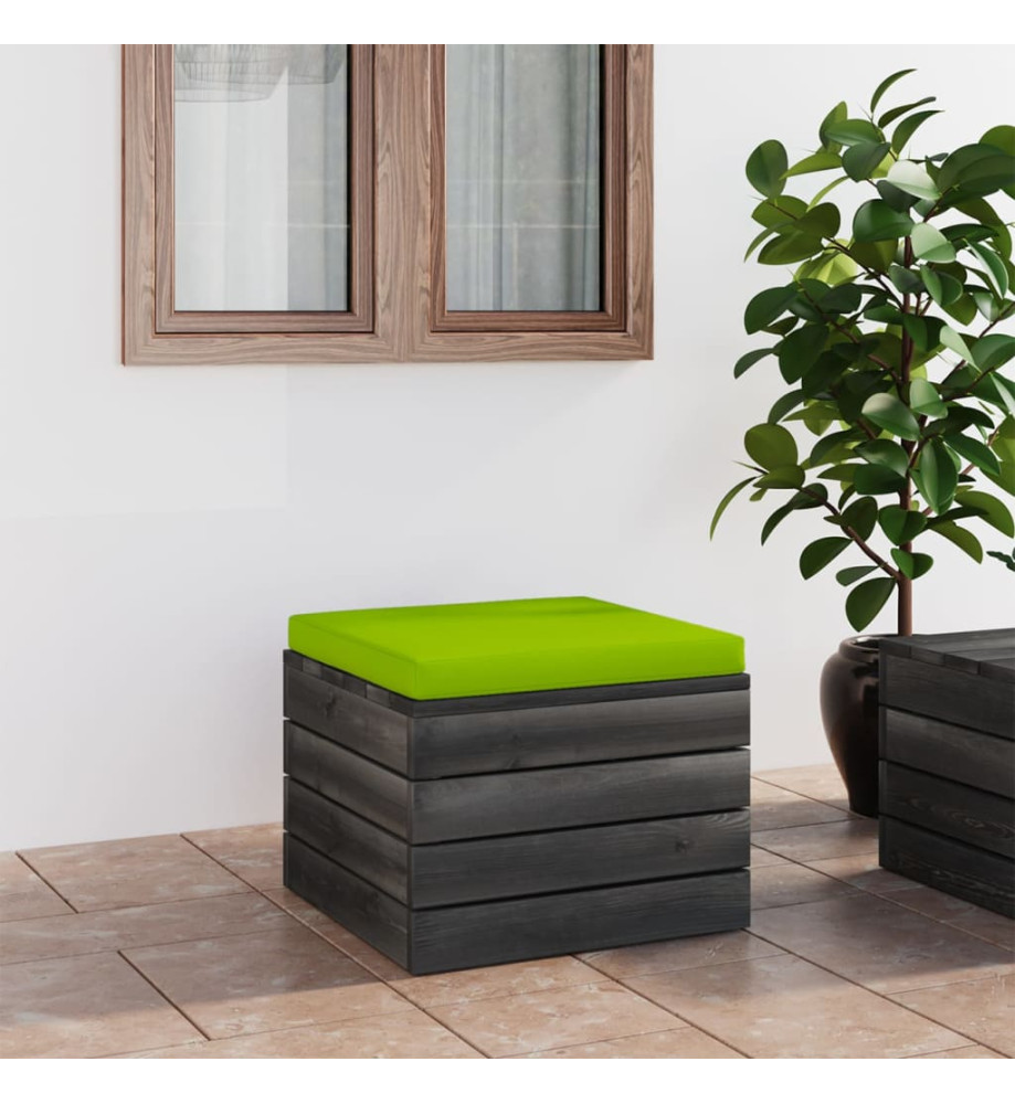 Repose-pied palette de jardin avec coussin Bois de pin Repose-pied palette de jardin avec coussin Bois de pin