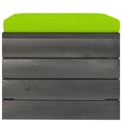 Repose-pied palette de jardin avec coussin Bois de pin