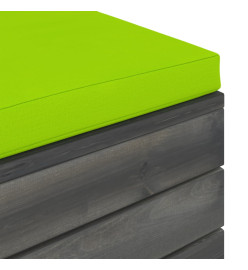 Repose-pied palette de jardin avec coussin Bois de pin