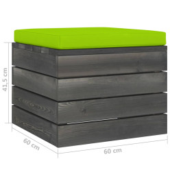 Repose-pied palette de jardin avec coussin Bois de pin