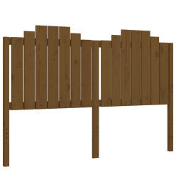 Cadre de lit tête de lit marron miel King Size bois massif
