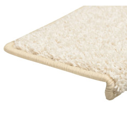 Tapis d'escalier 15 pcs 65x21x4 cm Blanc