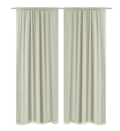 Rideau occultant 2 pcs à double couche 140x245 cm Couleur crème