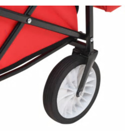 Chariot à main pliable avec toit Acier Rouge