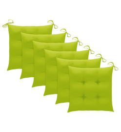 Chaises pliables de jardin avec coussins 6 pcs Bois de teck