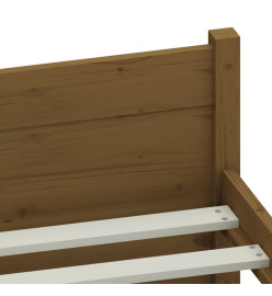Cadre de lit Marron miel Bois massif 135x190 cm Double