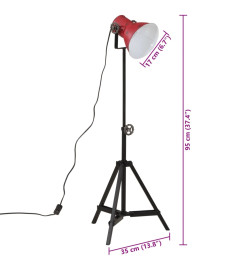 Lampadaire 25 W rouge délavé 35x35x65/95 cm E27