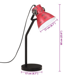 Lampe de bureau 25 W rouge délavé 17x17x60 cm E27