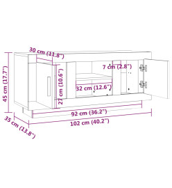 Meuble TV sonoma gris 102x35x45 cm bois d'ingénierie