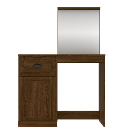 Coiffeuse et miroir chêne marron 90x50x132,5 cm bois ingénierie