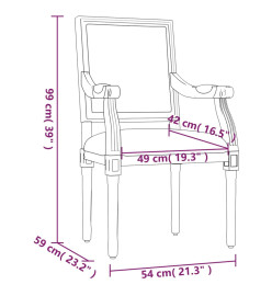 Fauteuil bleu 54x59x99 cm velours