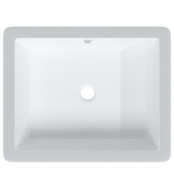 Évier de salle de bain blanc rectangulaire céramique