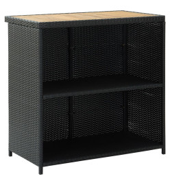 Ensemble de bar 3 pcs Résine tressée Noir