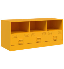 Meuble TV jaune moutarde 99x39x44 cm acier