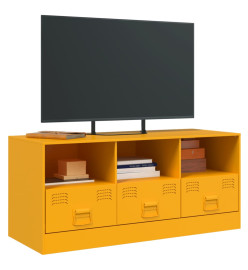 Meuble TV jaune moutarde 99x39x44 cm acier