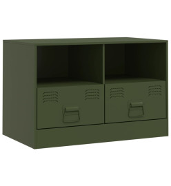 Meubles TV 2 pcs vert olive 67x39x44 cm acier