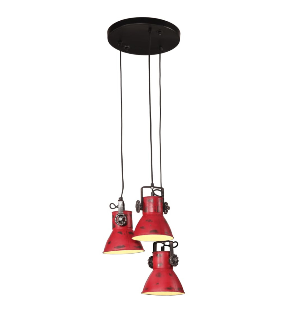 Lampe suspendue 25 W rouge délavé 30x30x100 cm E27