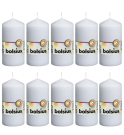 Bolsius Bougies pilier 10 pcs 120x58 mm Blanc