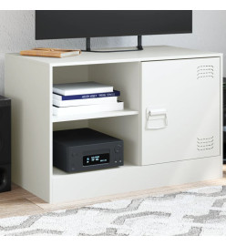 Meuble TV blanc 67x39x44 cm acier