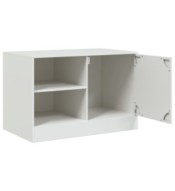 Meuble TV blanc 67x39x44 cm acier